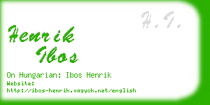 henrik ibos business card